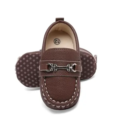 Sekantrol Baby Girls Boys Shoes,Infant Toddler Soft Sole Non Slip Flat Lazy Cute Loafers,Unisex Casual Oxford Dress Shoes - 2