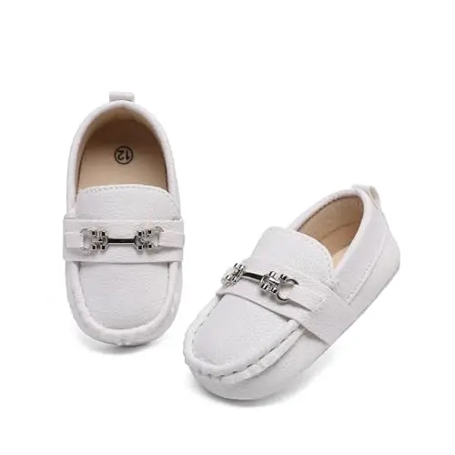Sekantrol Baby Girls Boys Shoes,Infant Toddler Soft Sole Non Slip Flat Lazy Cute Loafers,Unisex Casual Oxford Dress Shoes - 1
