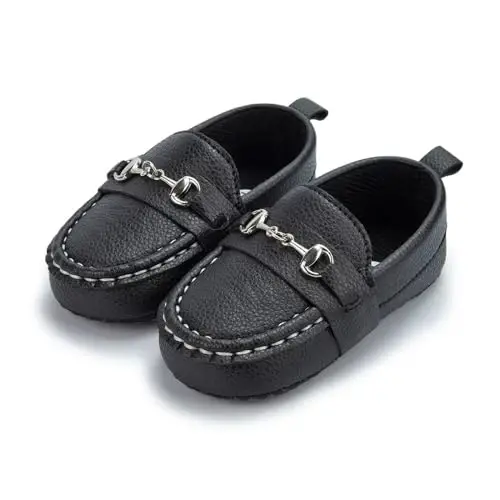 Sekantrol Baby Girls Boys Shoes,Infant Toddler Soft Sole Non Slip Flat Lazy Cute Loafers,Unisex Casual Oxford Dress Shoes - 4