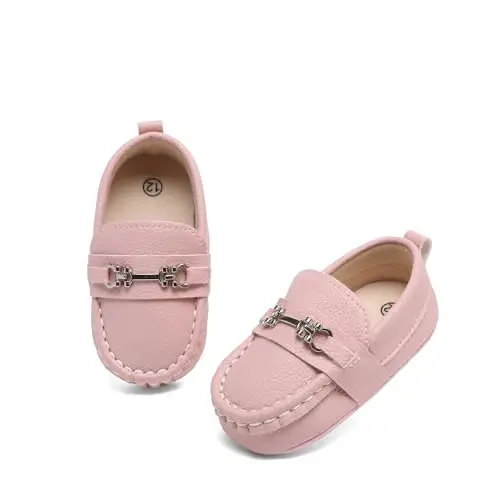 Sekantrol Baby Girls Boys Shoes,Infant Toddler Soft Sole Non Slip Flat Lazy Cute Loafers,Unisex Casual Oxford Dress Shoes - 1