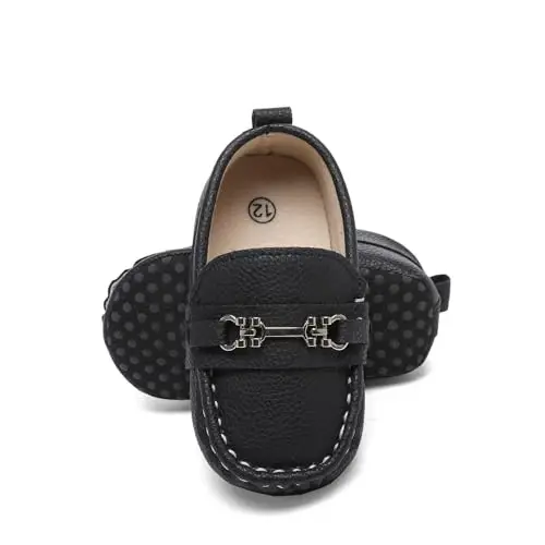Sekantrol Baby Girls Boys Shoes,Infant Toddler Soft Sole Non Slip Flat Lazy Cute Loafers,Unisex Casual Oxford Dress Shoes - 4