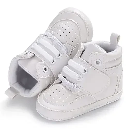 Sekantrol Baby Boys Girls First Walker Crib Newborn Shoes, Soft Rubber Sole Infant Sneakers Fashion High-Top Non-Slip Toddler Dress Moccasins Shoes - 5
