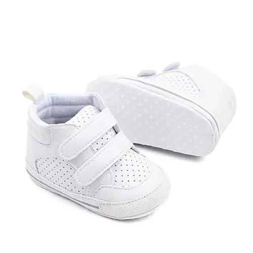 Sekantrol Baby Boys Girls First Walker Crib Newborn Shoes, Soft Rubber Sole Infant Sneakers Fashion High-Top Non-Slip Toddler Dress Moccasins Shoes - 2