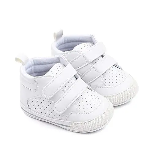 Sekantrol Baby Boys Girls First Walker Crib Newborn Shoes, Soft Rubber Sole Infant Sneakers Fashion High-Top Non-Slip Toddler Dress Moccasins Shoes - 3