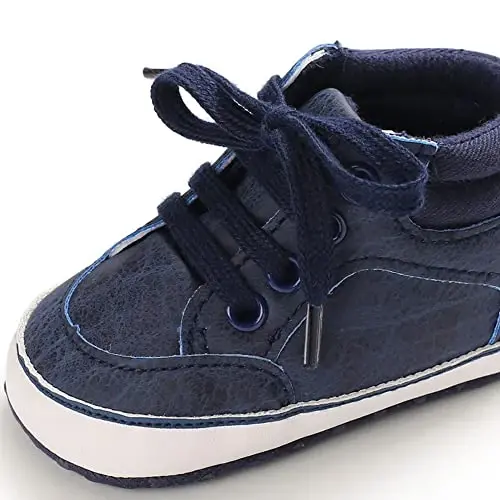Sekantrol Baby Boys Girls First Walker Crib Newborn Shoes, Soft Rubber Sole Infant Sneakers Fashion High-Top Non-Slip Toddler Dress Moccasins Shoes - SEKANTROL (1)