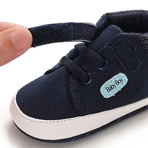 Sekantrol Baby Boys Girls First Walker Crib Newborn Shoes, Soft Rubber Sole Infant Sneakers Fashion High-Top Non-Slip Toddler Dress Moccasins Shoes - 5