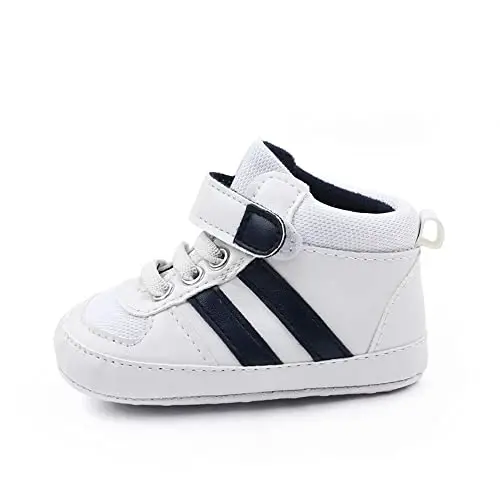 Sekantrol Baby Boys Girls First Walker Crib Newborn Shoes, Soft Rubber Sole Infant Sneakers Fashion High-Top Non-Slip Toddler Dress Moccasins Shoes - 5
