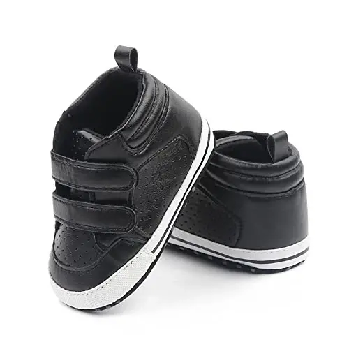Sekantrol Baby Boys Girls First Walker Crib Newborn Shoes, Soft Rubber Sole Infant Sneakers Fashion High-Top Non-Slip Toddler Dress Moccasins Shoes - 3