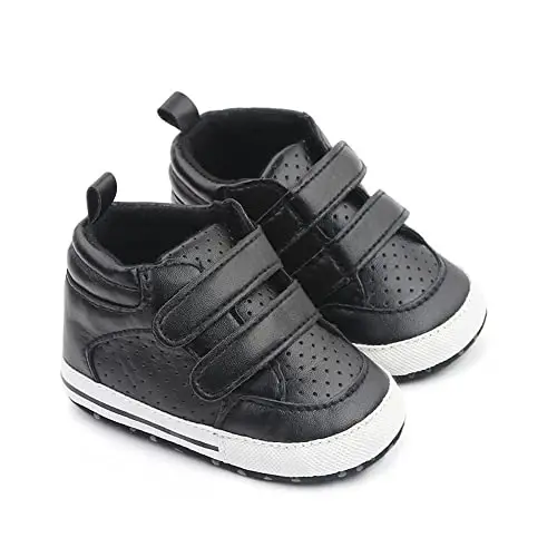 Sekantrol Baby Boys Girls First Walker Crib Newborn Shoes, Soft Rubber Sole Infant Sneakers Fashion High-Top Non-Slip Toddler Dress Moccasins Shoes - 4