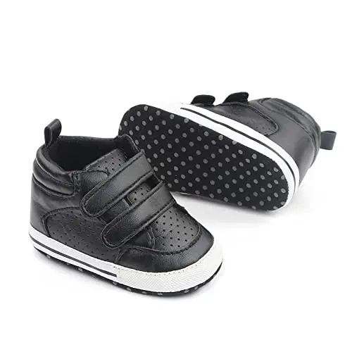 Sekantrol Baby Boys Girls First Walker Crib Newborn Shoes, Soft Rubber Sole Infant Sneakers Fashion High-Top Non-Slip Toddler Dress Moccasins Shoes - 2