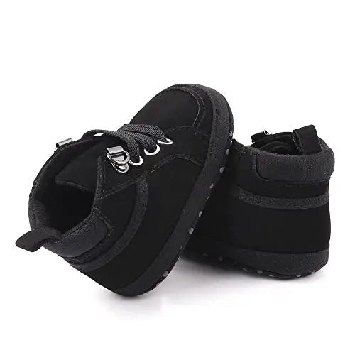 Sekantrol Baby Boys Girls First Walker Crib Newborn Shoes, Soft Rubber Sole Infant Sneakers Fashion High-Top Non-Slip Toddler Dress Moccasins Shoes - 5