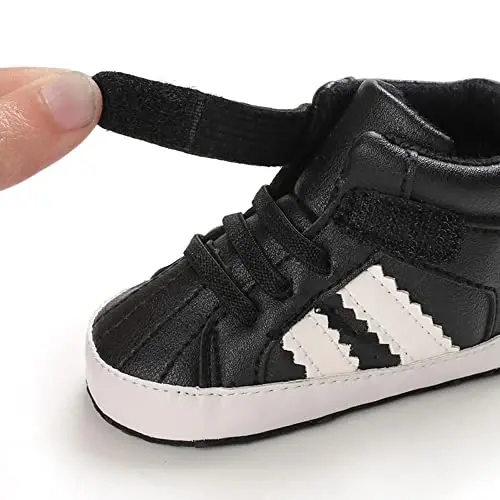 Sekantrol Baby Boys Girls First Walker Crib Newborn Shoes, Soft Rubber Sole Infant Sneakers Fashion High-Top Non-Slip Toddler Dress Moccasins Shoes - 4