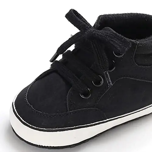 Sekantrol Baby Boys Girls First Walker Crib Newborn Shoes, Soft Rubber Sole Infant Sneakers Fashion High-Top Non-Slip Toddler Dress Moccasins Shoes - 3