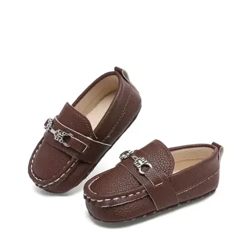 Sekantrol Baby Girls Boys Shoes,Infant Toddler Soft Sole Non Slip Flat Lazy Cute Loafers,Unisex Casual Oxford Dress Shoes - 4