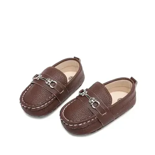 Sekantrol Baby Girls Boys Shoes,Infant Toddler Soft Sole Non Slip Flat Lazy Cute Loafers,Unisex Casual Oxford Dress Shoes - 5