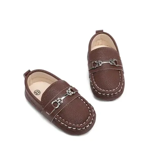 Sekantrol Baby Girls Boys Shoes,Infant Toddler Soft Sole Non Slip Flat Lazy Cute Loafers,Unisex Casual Oxford Dress Shoes - 1