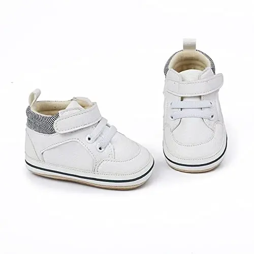 Sekantrol Baby Boys Girls First Walker Crib Newborn Shoes, Soft Rubber Sole Infant Sneakers Fashion High-Top Non-Slip Toddler Dress Moccasins Shoes - 3