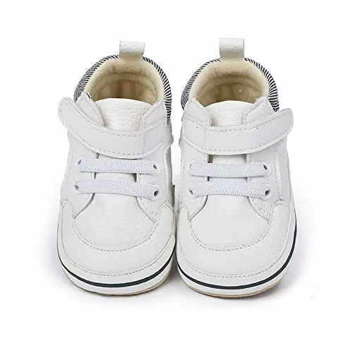 Sekantrol Baby Boys Girls First Walker Crib Newborn Shoes, Soft Rubber Sole Infant Sneakers Fashion High-Top Non-Slip Toddler Dress Moccasins Shoes - 4