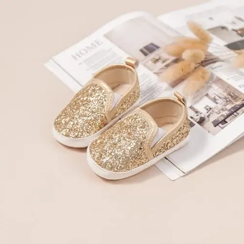 Sekantrol Baby Girls Boys Shoes,Infant Toddler Soft Sole Non Slip Flat Lazy Cute Loafers,Unisex Casual Oxford Dress Shoes - 6