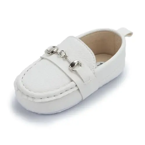 Sekantrol Baby Girls Boys Shoes,Infant Toddler Soft Sole Non Slip Flat Lazy Cute Loafers,Unisex Casual Oxford Dress Shoes - 1