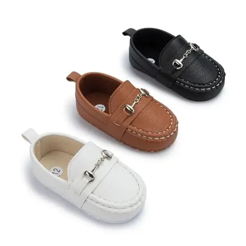 Sekantrol Baby Girls Boys Shoes,Infant Toddler Soft Sole Non Slip Flat Lazy Cute Loafers,Unisex Casual Oxford Dress Shoes - 7