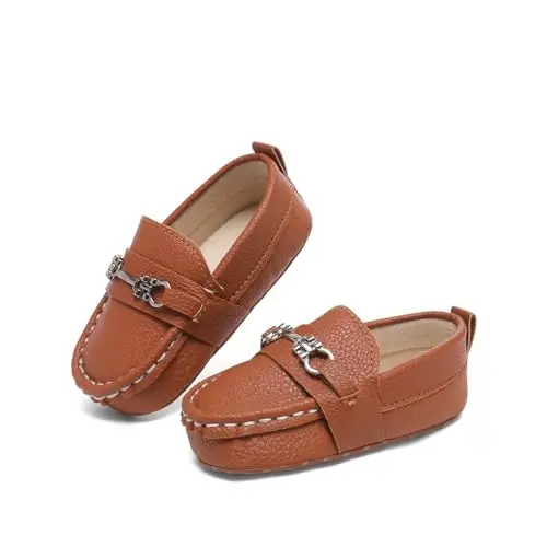 Sekantrol Baby Girls Boys Shoes,Infant Toddler Soft Sole Non Slip Flat Lazy Cute Loafers,Unisex Casual Oxford Dress Shoes - 4