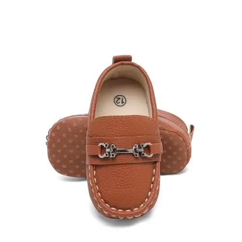 Sekantrol Baby Girls Boys Shoes,Infant Toddler Soft Sole Non Slip Flat Lazy Cute Loafers,Unisex Casual Oxford Dress Shoes - 2