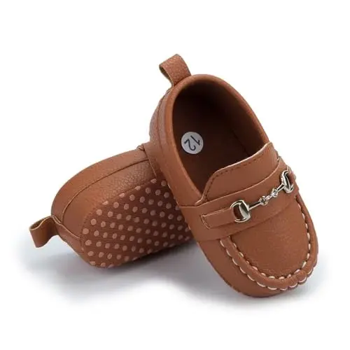 Sekantrol Baby Girls Boys Shoes,Infant Toddler Soft Sole Non Slip Flat Lazy Cute Loafers,Unisex Casual Oxford Dress Shoes - 2