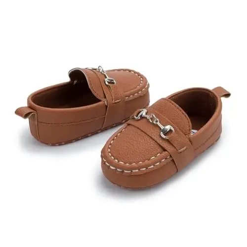 Sekantrol Baby Girls Boys Shoes,Infant Toddler Soft Sole Non Slip Flat Lazy Cute Loafers,Unisex Casual Oxford Dress Shoes - 4