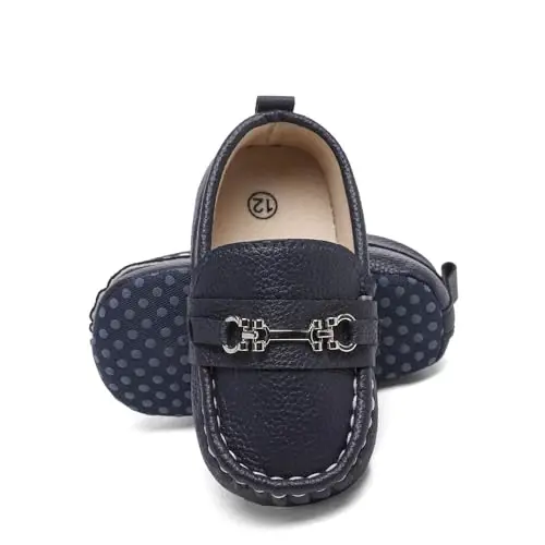 Sekantrol Baby Girls Boys Shoes,Infant Toddler Soft Sole Non Slip Flat Lazy Cute Loafers,Unisex Casual Oxford Dress Shoes - 2
