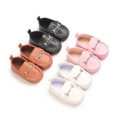 Sekantrol Baby Girls Boys Shoes,Infant Toddler Soft Sole Non Slip Flat Lazy Cute Loafers,Unisex Casual Oxford Dress Shoes - 6