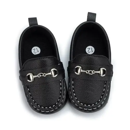 Sekantrol Baby Girls Boys Shoes,Infant Toddler Soft Sole Non Slip Flat Lazy Cute Loafers,Unisex Casual Oxford Dress Shoes - 4