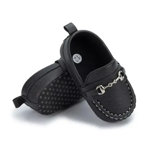 Sekantrol Baby Girls Boys Shoes,Infant Toddler Soft Sole Non Slip Flat Lazy Cute Loafers,Unisex Casual Oxford Dress Shoes - 1