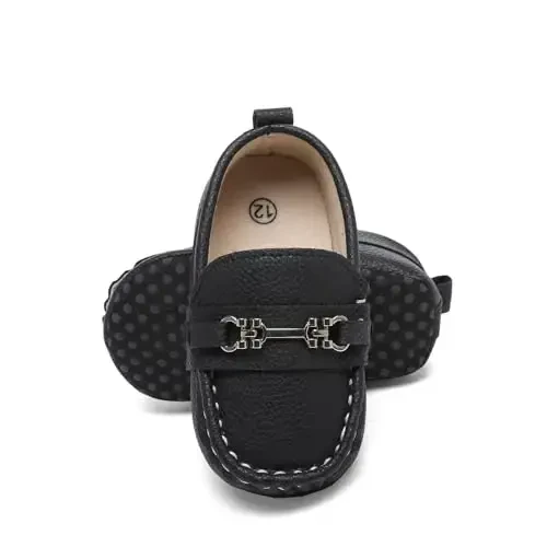 Sekantrol Baby Girls Boys Shoes,Infant Toddler Soft Sole Non Slip Flat Lazy Cute Loafers,Unisex Casual Oxford Dress Shoes - 4