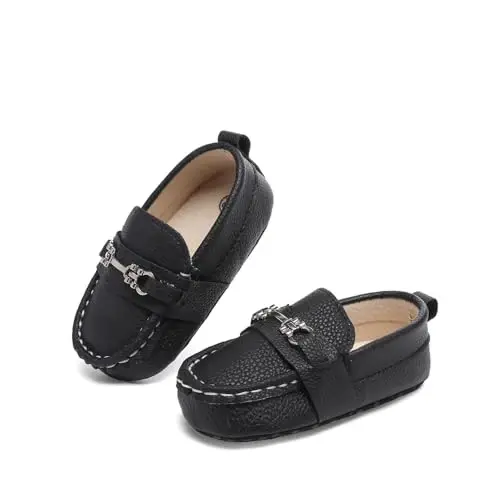 Sekantrol Baby Girls Boys Shoes,Infant Toddler Soft Sole Non Slip Flat Lazy Cute Loafers,Unisex Casual Oxford Dress Shoes - 2