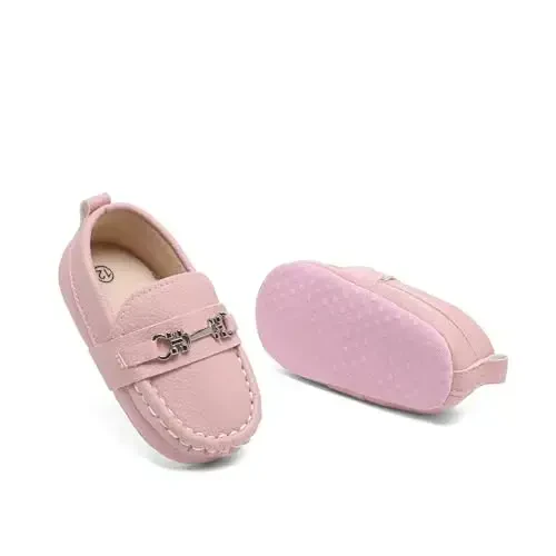 Sekantrol Baby Girls Boys Shoes,Infant Toddler Soft Sole Non Slip Flat Lazy Cute Loafers,Unisex Casual Oxford Dress Shoes - 6