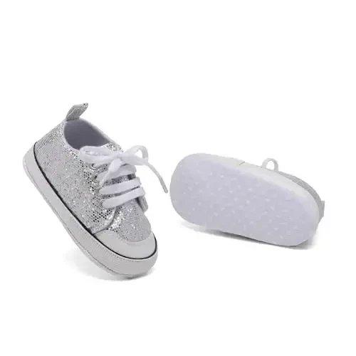 Sekantrol Unisex Baby Girls Boys Shoes Infant Soft Sole Canvas Newborn First Walkers High Top Anti-Slip Sneakers - SEKANTROL (1)