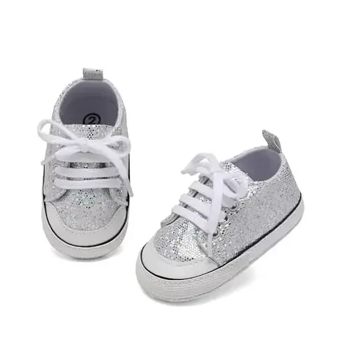 Sekantrol Unisex Baby Girls Boys Shoes Infant Soft Sole Canvas Newborn First Walkers High Top Anti-Slip Sneakers - 3