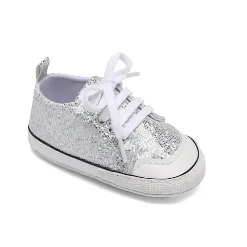 Sekantrol Unisex Baby Girls Boys Shoes Infant Soft Sole Canvas Newborn First Walkers High Top Anti-Slip Sneakers - 5