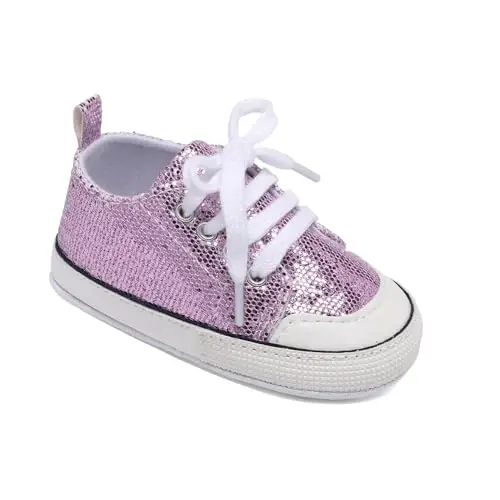 Sekantrol Unisex Baby Girls Boys Shoes Infant Soft Sole Canvas Newborn First Walkers High Top Anti-Slip Sneakers - 3