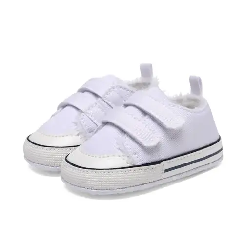 Sekantrol Unisex Baby Girls Boys Shoes Infant Soft Sole Canvas Newborn First Walkers High Top Anti-Slip Sneakers - SEKANTROL (1)