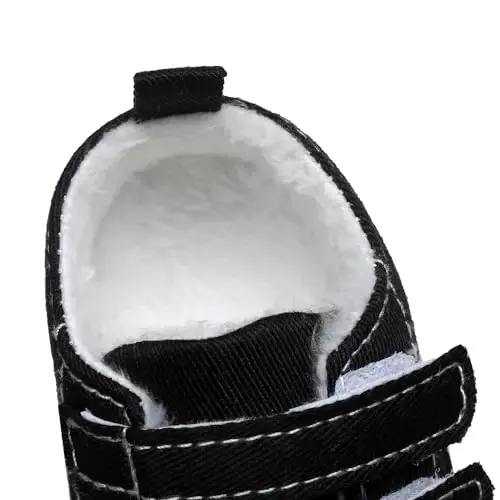 Sekantrol Unisex Baby Girls Boys Shoes Infant Soft Sole Canvas Newborn First Walkers High Top Anti-Slip Sneakers - 6