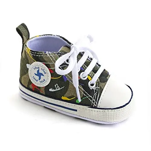 Sekantrol Unisex Baby Girls Boys Shoes Infant Soft Sole Canvas Newborn First Walkers High Top Anti-Slip Sneakers 