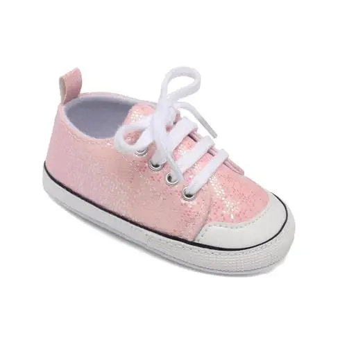 Sekantrol Unisex Baby Girls Boys Shoes Infant Soft Sole Canvas Newborn First Walkers High Top Anti-Slip Sneakers - 3