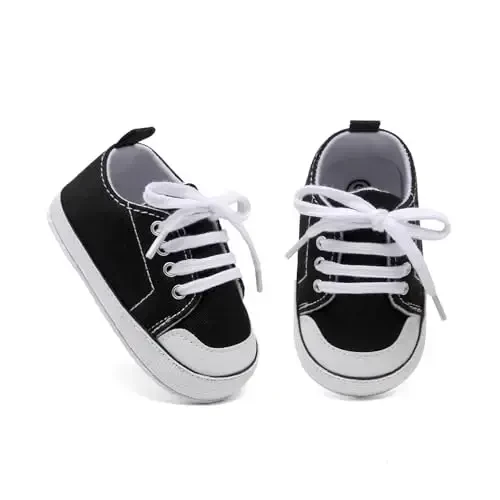 Sekantrol Unisex Baby Girls Boys Shoes Infant Soft Sole Canvas Newborn First Walkers High Top Anti-Slip Sneakers - SEKANTROL (1)