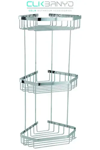 SELEN TRIPLE SHAMPOO HOLDER 19X19 CM 304 STAINLESS STEEL (10 YEARS RUSTPROOF WARRANTY) - 1