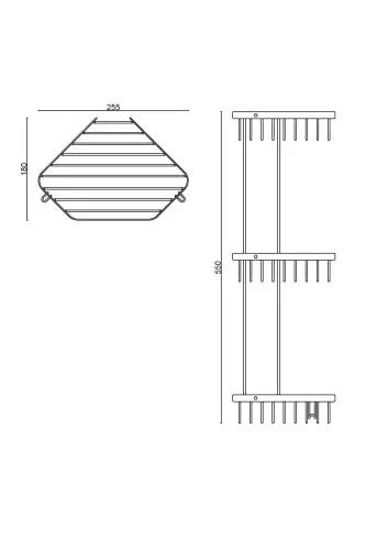 SELEN TRIPLE SHAMPOO HOLDER 19X19 CM 304 STAINLESS STEEL (10 YEARS RUSTPROOF WARRANTY) - ÇELİK BANYO (1)