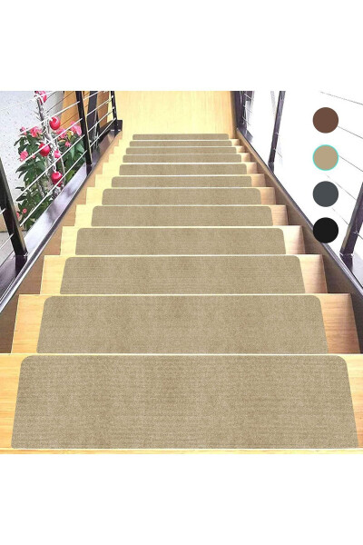 Self-Adhesive Stair Tread Carpet (1 Piece) Rip Carpet Felt Non-Slip Carpet - 5