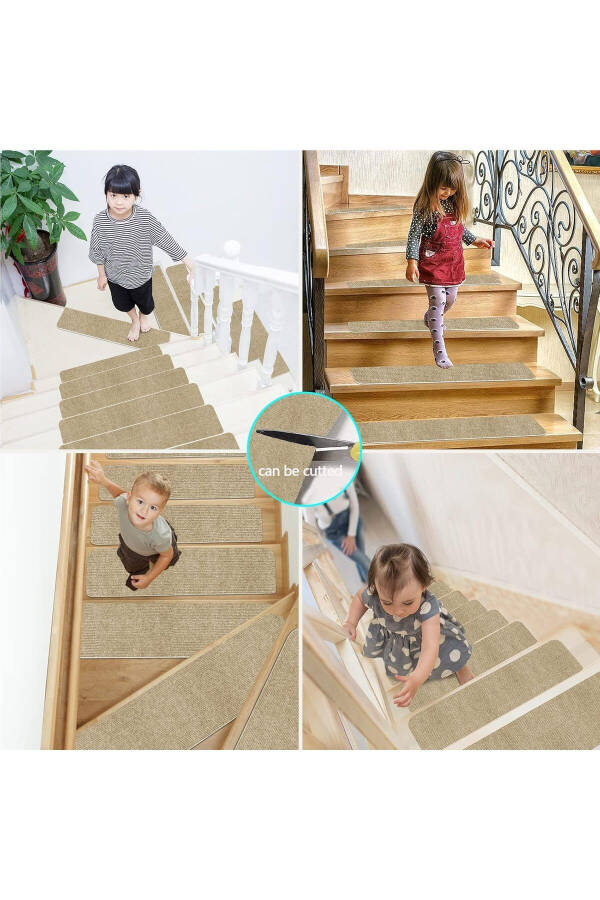 Self-Adhesive Stair Tread Carpet (1 Piece) Rip Carpet Felt Non-Slip Carpet - 6