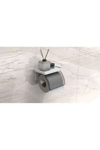 Self Adhesive Toilet Paper Holder Bathroom Tissue Roll Dispenser Napkin Organizer Plastic-white - 7